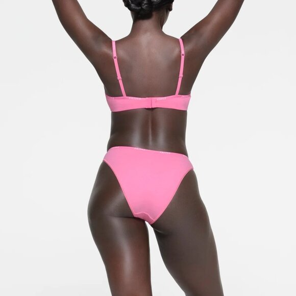 SKIMS Cotton Logo Demi Bra NEW Bubble Gum 44DD - Picture 3 of 12